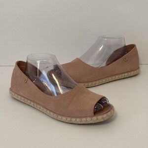 Verbenas Womens Cruz Espadrille Open Toe Flats Suede Shoe Pink Size 40EU / 10 US